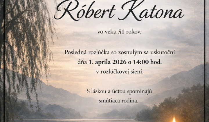 Fotka - Oznámenie o úmrtí Róbert Katona