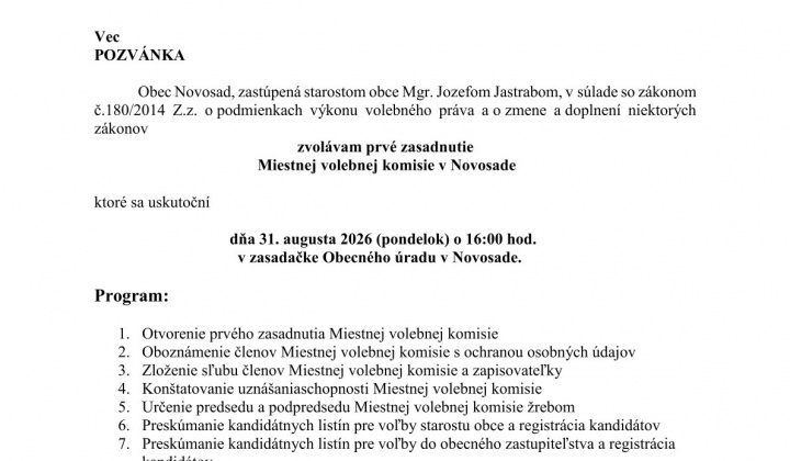 Fotka - Pozvánka MVK