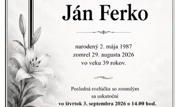 Fotka - Oznámenie o úmrtí Ján Ferko